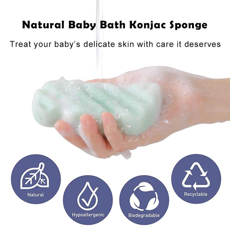 KECUCO 3 Pcs Natural Konjac Facial Sponges for Women and Girls, Gentle Facial Sponge for Cleansing and Makeup Removal, Bath Sponge for Babies and Kids, Soft When Wet, Suitable for Sensitive Skin