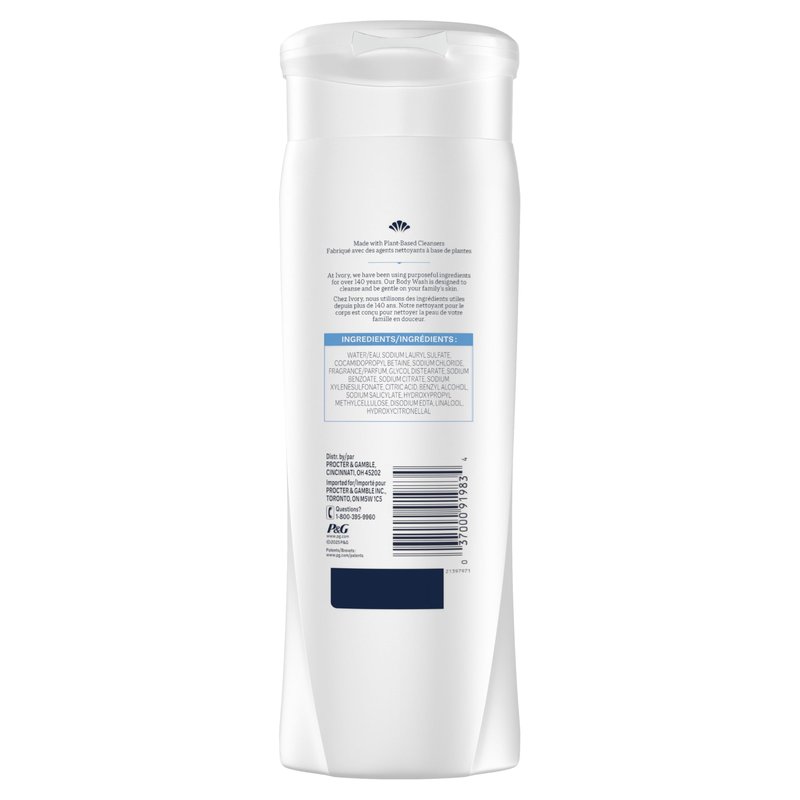Ivory Body Wash, Designed for the Whole Family, Gentle Formula, Free of Dyes Heavy Perfumes Parabens Phthalates & Silicones, Original Scent, 21 oz (Pack of 2)