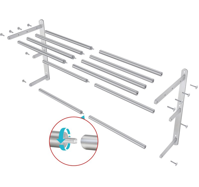 24 inch Towel Racks for Bathroom, VOTZAAQ Towel Shelf with Double Towel Bar, Stainless Steel Towel Storage for Lavatory Wall Mounted, 3-Tier Towel Hanger Towel Holder, Brushed Nickel