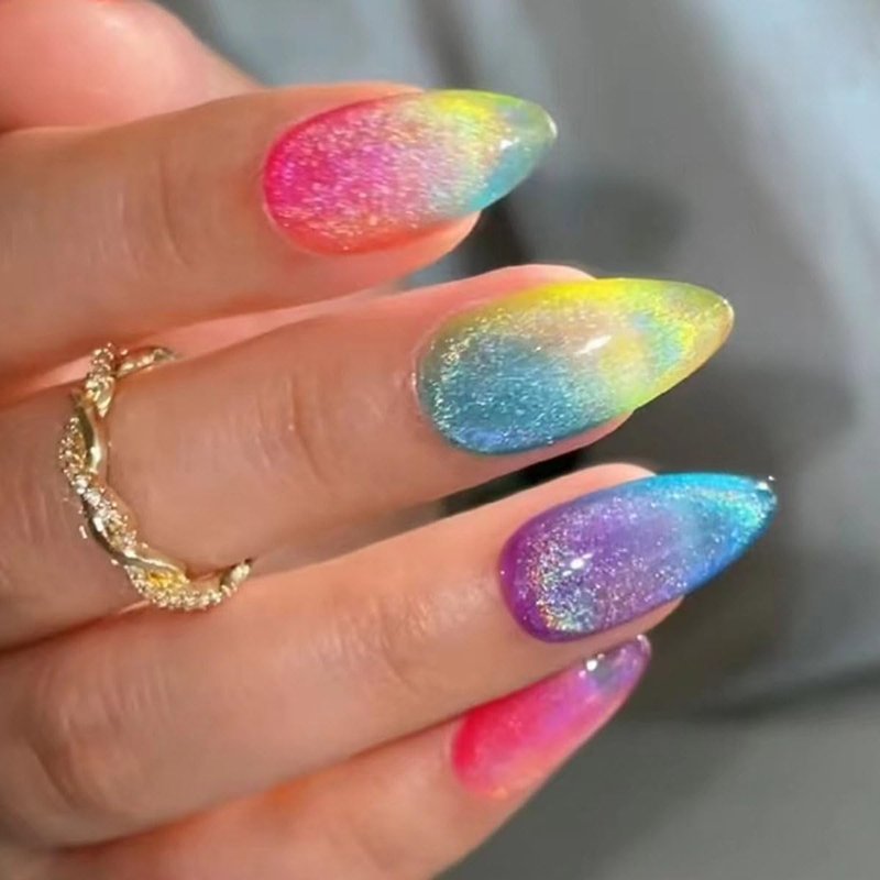 Press on Nails Short Almond - MINGCHUN Autumn Fake Nails Press ons French Nails Tips Glue on Nails with Design Full Cover False Nails nail glue Nails Nail Art Kit Tip for Women Manicure
