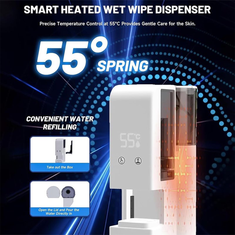 Automatic Hot Towel Dispenser, 2026 Upgrade 5-Second Rapid Heating Hot Face Towel Warmer Machine, 55°C Constant Temp Heated Towels Dispenser for Facials, Spa, Bathroom & Home Use (1 SET+40 Towels)