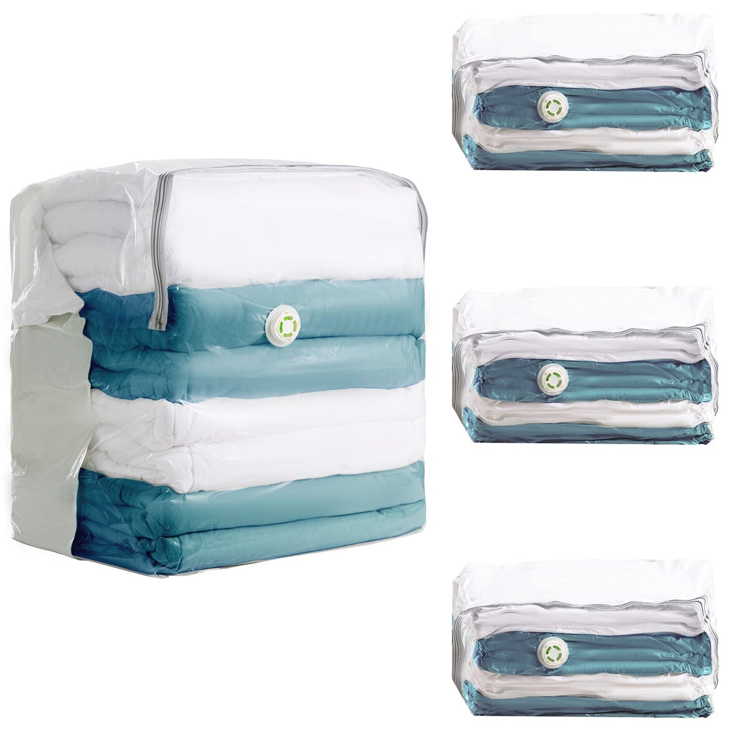 LEVERLOC Vacuum Storage Bags 4 Pack, Extra Large Cube (40x28x18x18 Inch), Vacuum Seal Bags for Comforters Pillows Blankets Bedding Clothing, Space Saving Organizer