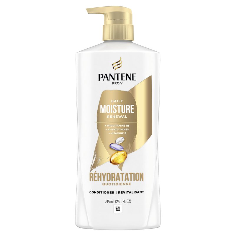 Pantene Shampoo & Conditioner Set, Daily Moisture Renewal with Vitamin E - Pro-V Nutrients for Dry, Color-Treated, Straight to Curly Hair, 72-Hour Hydration & Softness, 52.8 Oz Total