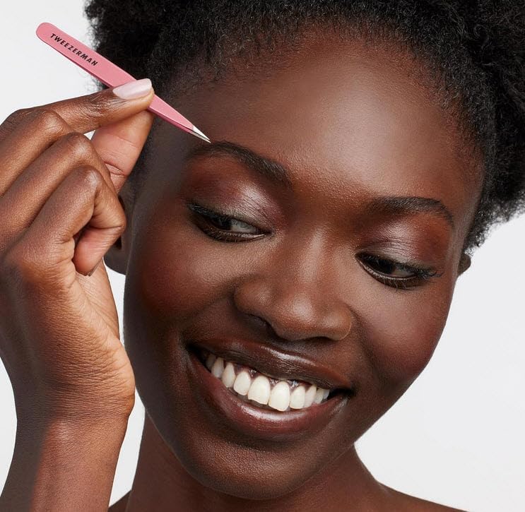 Tweezerman Tea Rose Petite Tweezer Set - Precision Tweezers for Eyebrow Shaping & Grooming