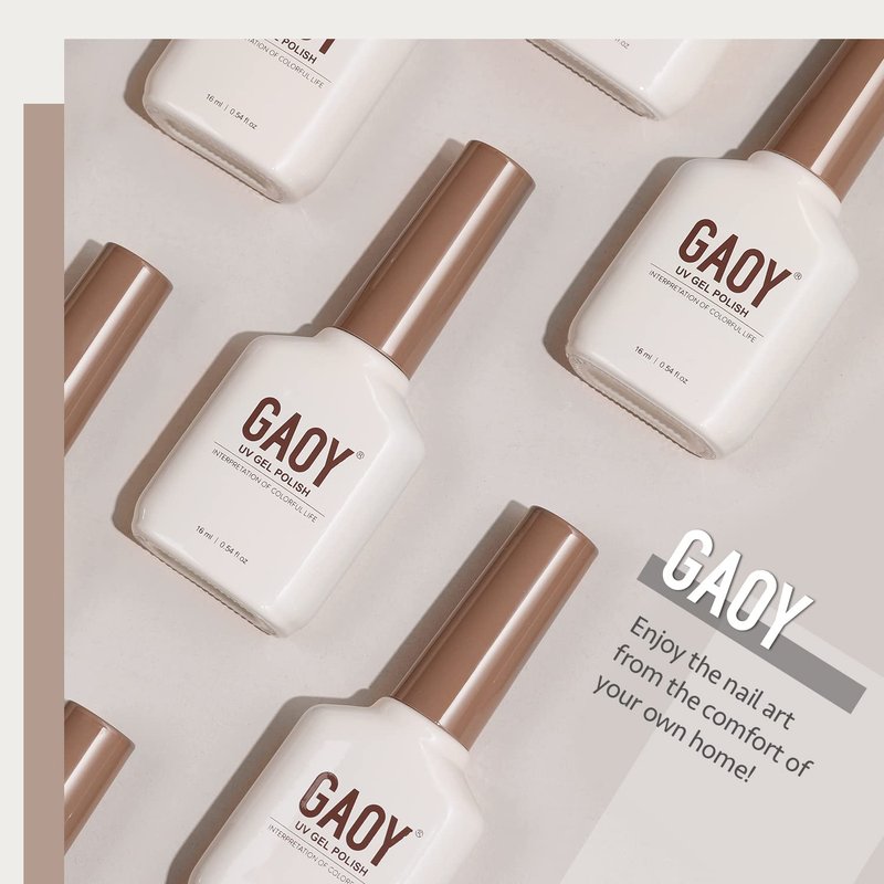 GAOY White Gel Nail Polish - 16ml Soak Off UV Light Cure for DIY French Tips Nail Art