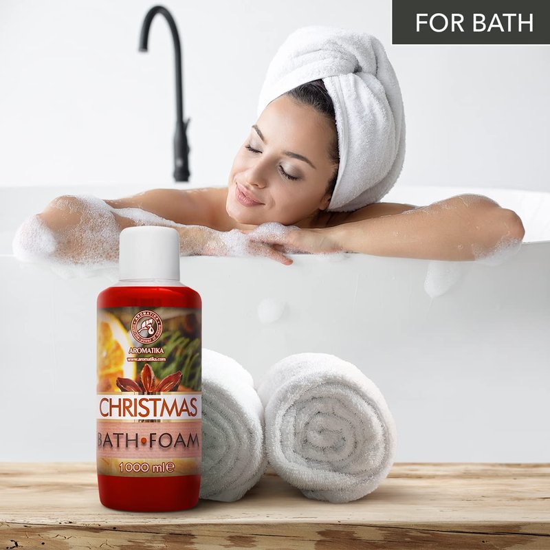 Bath Foam Christmas - 34 Fl Oz (1000ml) - Body Care - Good Sleep - Beauty - Bathing - Body Care - Wellness - Relax - Aromatherapy - Spa - Bubble Baths