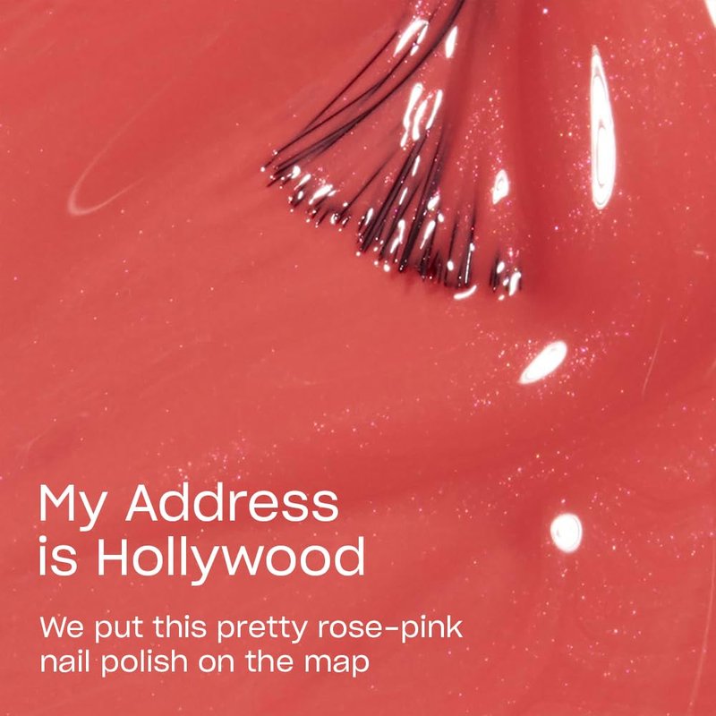 OPI Nail Lacquer My Address is Hollywood | Opaque Bright Pink Shimmer Chip Resistant Nail Polish | Fast Drying, Streak Free