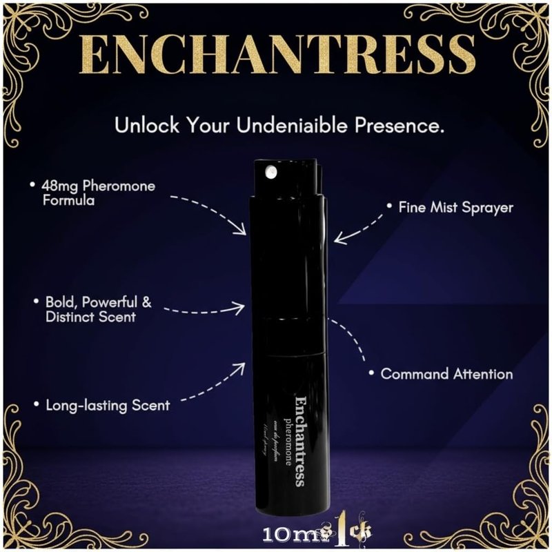 PHERO CONFIDENCE - Enchantress Pheromone-Infused Perfume for Women Raw Pheromones Cologne Attraction & Confidence USA-Made Bold Strength Scent for Her