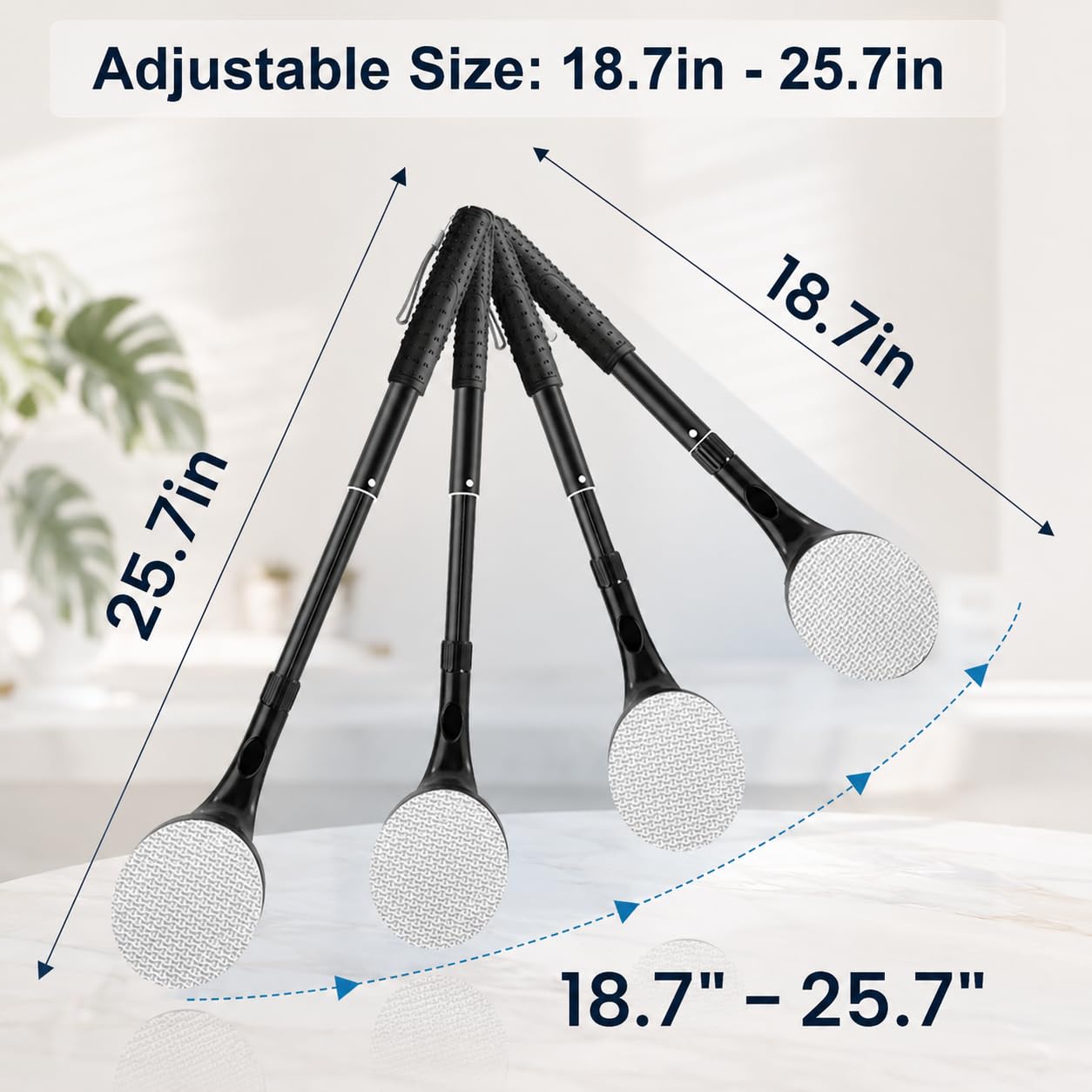 Lotion Applicator for Back, 25.7” Telescopic Back Lotion Applicator, Easy Reach and Washable, Back Self Tanner Applicator