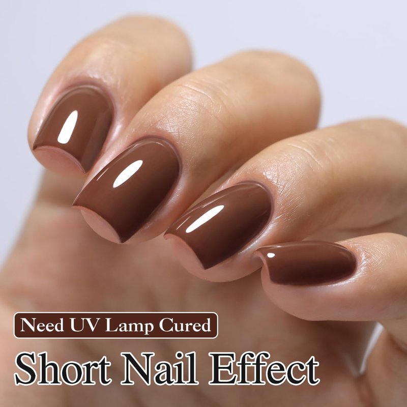 Double Rhythm 15ML Dark Brown Gel Polish Pure Sheer Same Color Same Bottle Soak Off Gel Polish Art Manicure Salon DIY at Home for Women (Deep Brown-A1446)