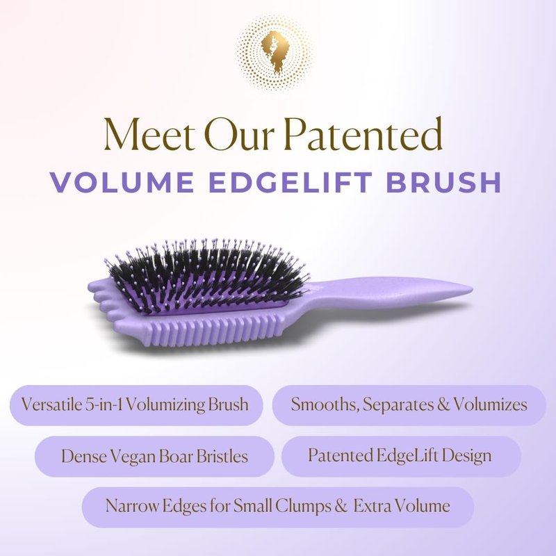 Bounce Curl Slay And Stay Bundle - Reversible Satin Hair Bonnet & Purple Volume EdgeLift Brush