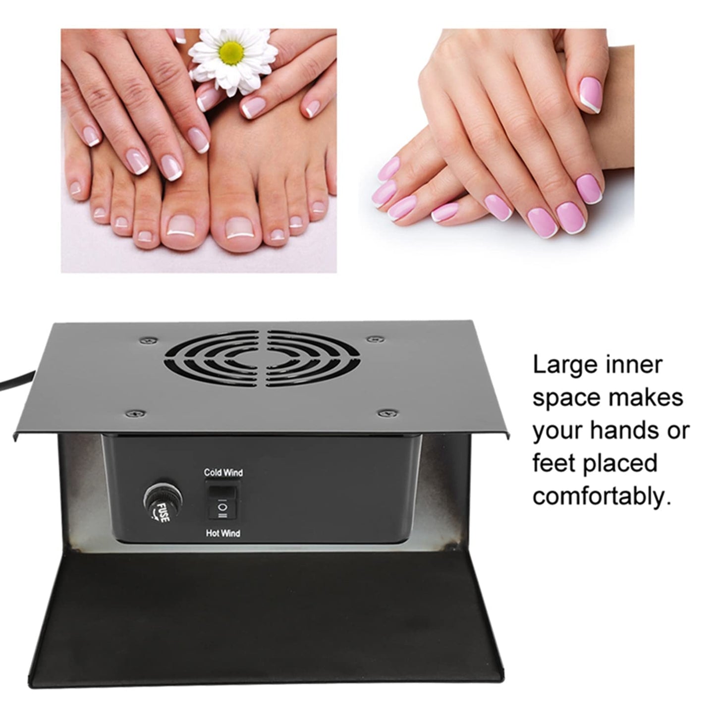 Watris Veiyi 300W Nail Polish Dryer, Nail Fan Dryer for Regular Polish, Hot & Cold Wind Nail Blower Dryer for Manicure Salon and Daily Home Use