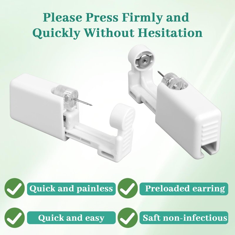 Hauojaus Ear Piercing Kit,Disposable Ear Piercing Gun with Preloaded Ear Stud 3mm,Gold Ear Piercing Gun Kit,at Home Self Piercing Kit with Safe backs for Your Own Use,Easy and Safe,for Women