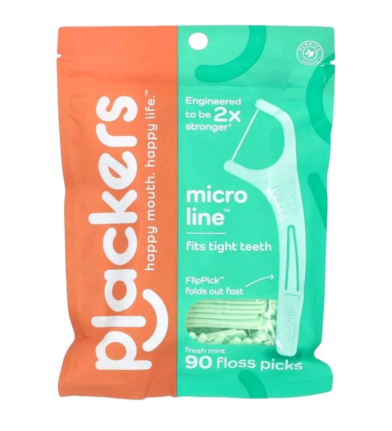 PLACKERS Micro Mint Freshens Breath, Dental Flossers Mint 90 Each