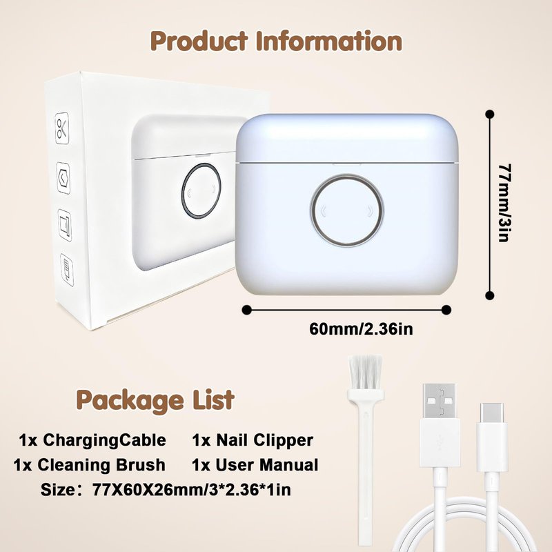 Adjustable Blade Opening Electric Nail Clipper for Thick & Thin Nails, Electric Nail Clippers for Seniors & Adults, Baby Electric Nail Trimmer, Automatic Nail Clipper for Nail (White)