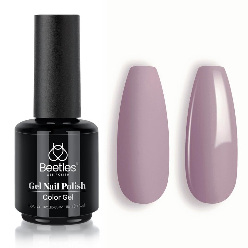 Beetles Grey Purple Gel Polish - 15ml Nude Angelina Grey Purple Gel Polish, Summer Soak Off UV LED Lamp Nail Art Salon DIY Design at Home Manicure Gifts for Women