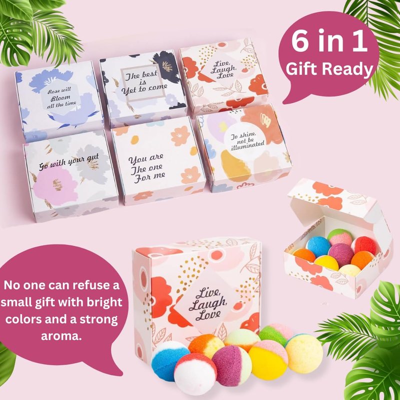 kainga Recka 48 Natural & Organic Bath Bombs for Women and Kids, Rich in Essential Oils, Relaxation and Stress Relief, BathBombs Gift Set for Mothers Day, Christmas, Valentines Day & Birthday