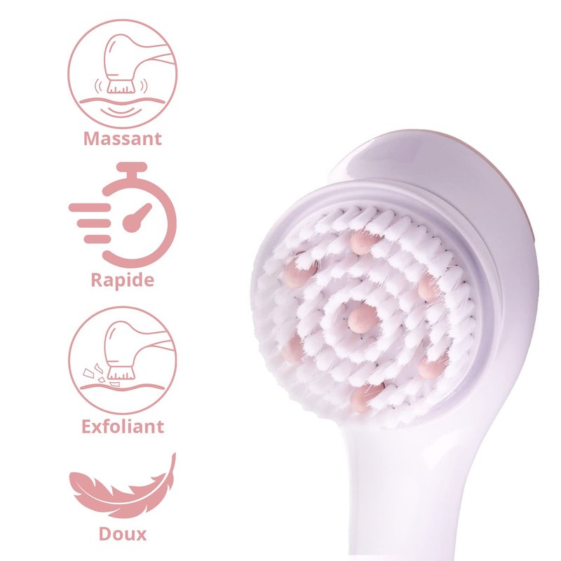 Finishing Touch Flawless Cleanse Spa, Electric Body Brush- with 3 Multi-Purpose Cleansing Heads for a Full Body Spa Experience