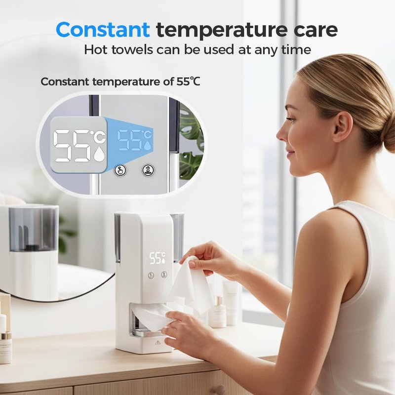 Hot Towel Warmer Machine - 5-Second Automatic Face Towel Heater | Silent Low Energy Spa Equipment (White)