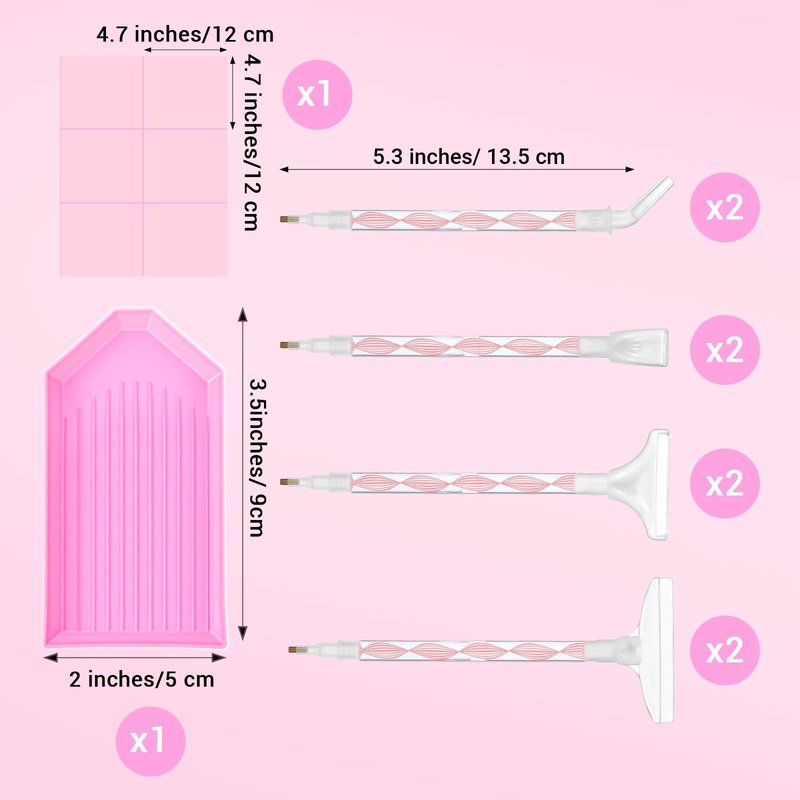 FNANJWQ Rhinestone Pickup Tool Set: 2 Pcs Rhinestone Picker Handles Dual-Ended Rhinestones Applicator Dotting Tool Pen Shiny Diamond Dot Drill Pen for DIY Home Nail Salon