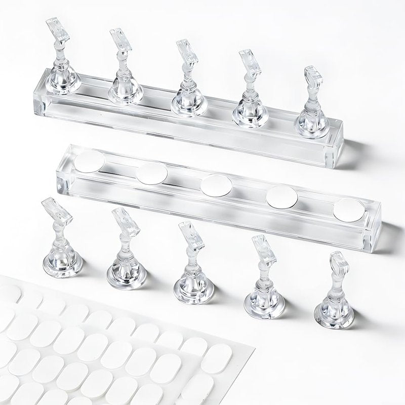 Press On Nail Stand - Magnetic Holder for Painting Nails | 200PCS Sticky Tabs for DIY Art Practice