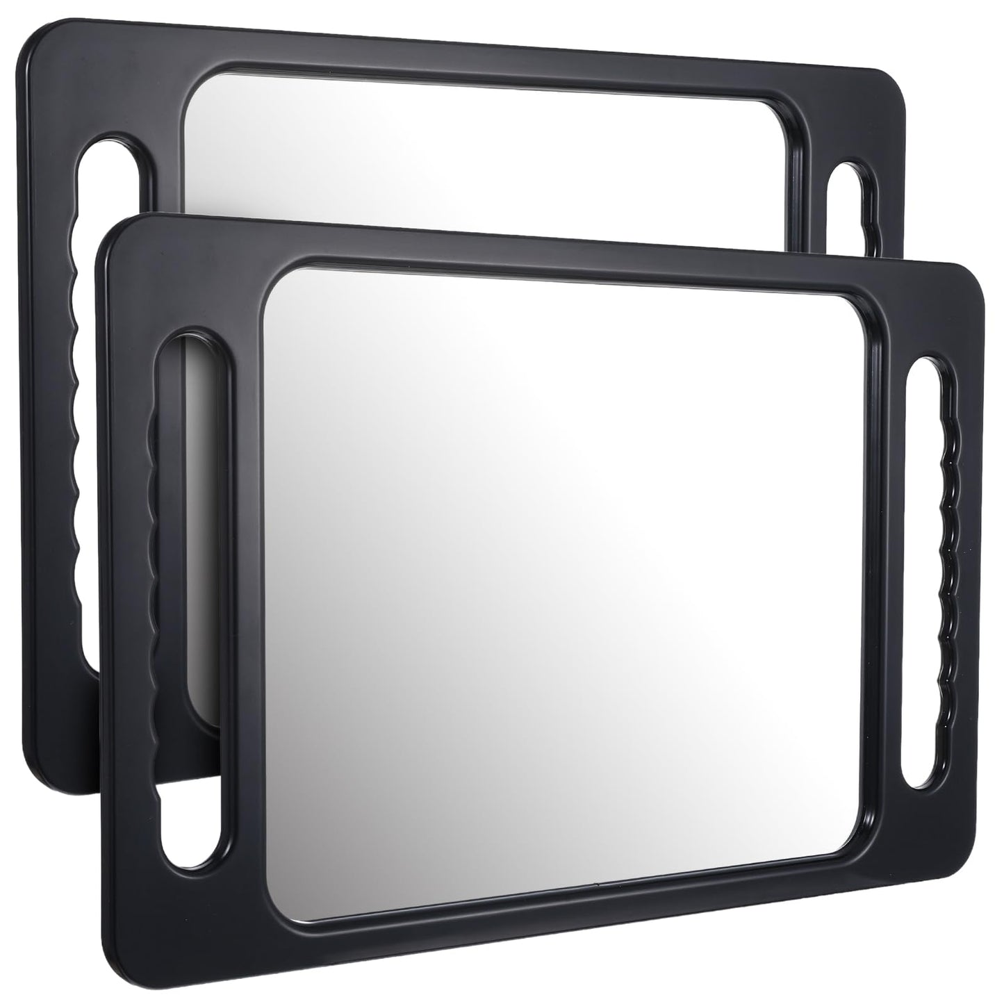 Wanmu Professional Extra Large Hand Mirror with Handle, 16"x10" Drop-Proof Hand Mirror with Double Handle Large Rectangular Handheld Mirrors for Salons, Beauty Salons, Barbers, Salon Hair Mirrors
