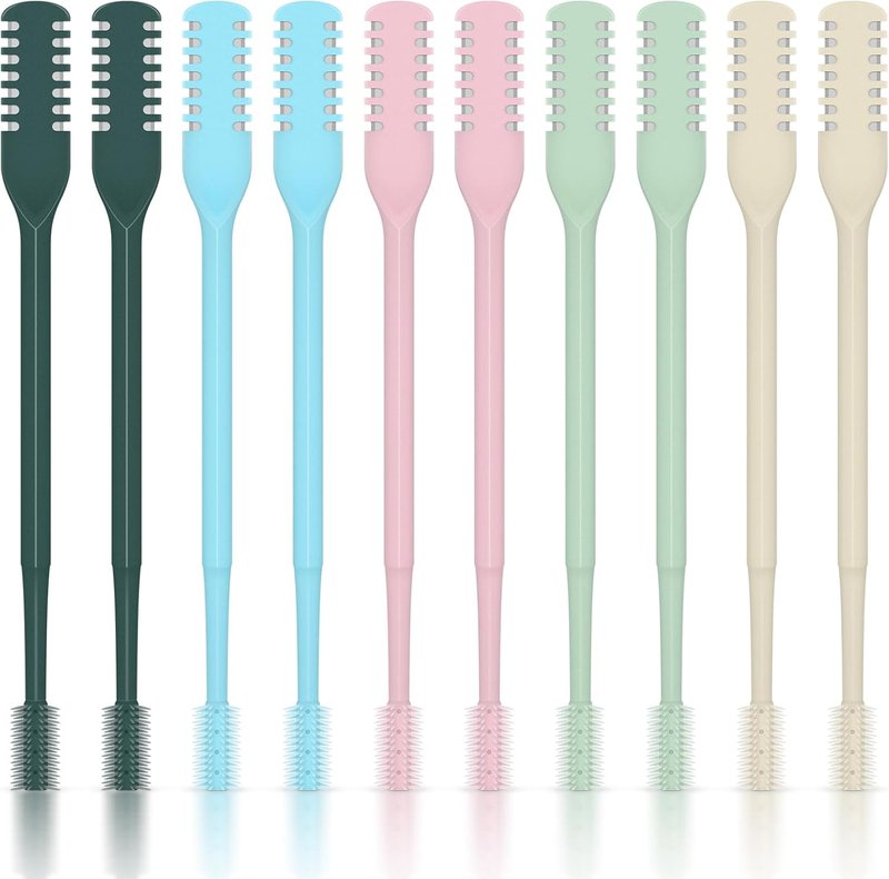 Nasal Hair Cutter - 10 Pcs 2-in-1 Double-Sided Nose Hair Trimmer | 360° Rotating Manual Design for Men & Women