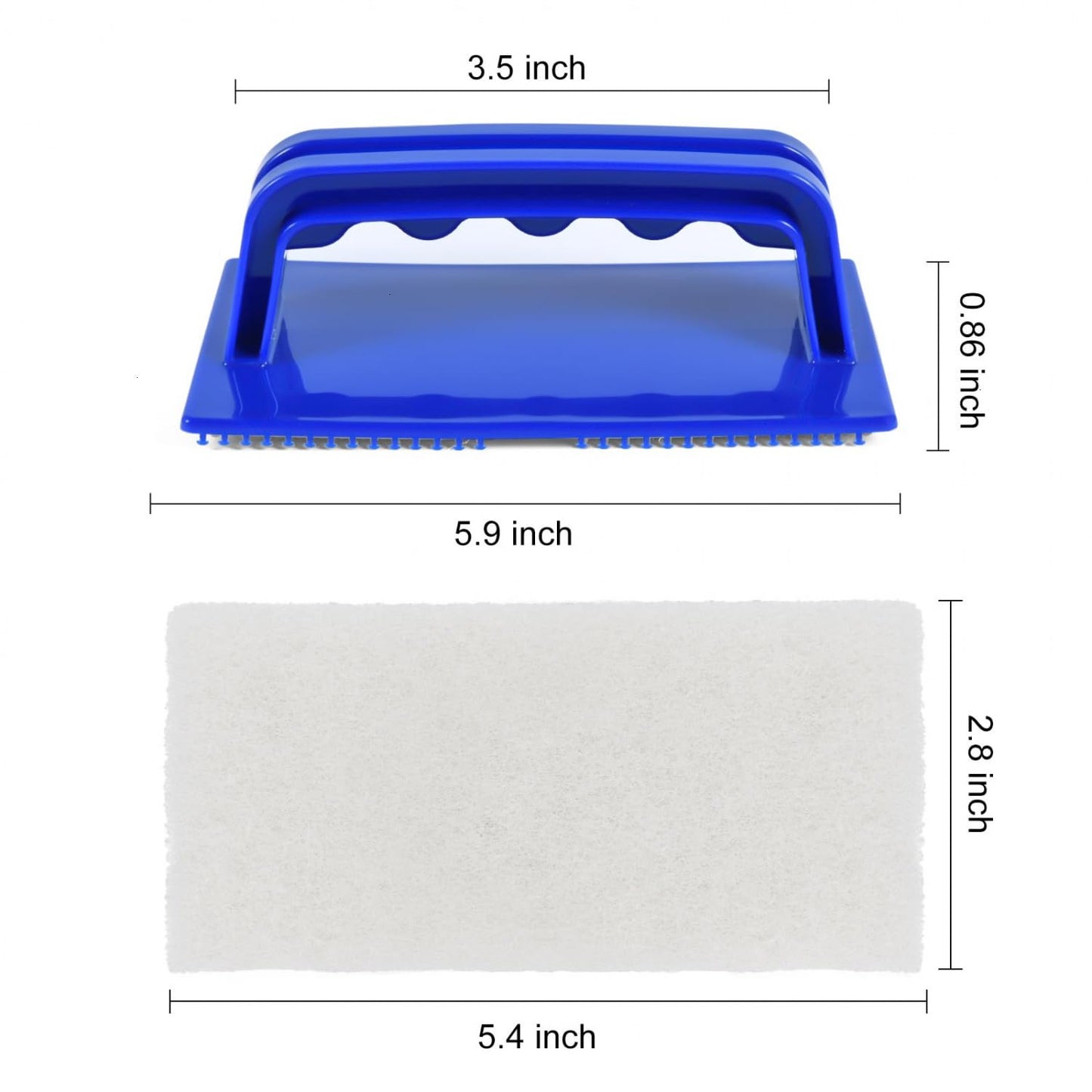 YoleShy Shower Scrubber Non-Scratch Bathtub Scrubber Heavy Duty Scrub Pad with Handle for Bathroom Tile Bathtubs Shower Tile Sink Pool Tile Spas (Blue)