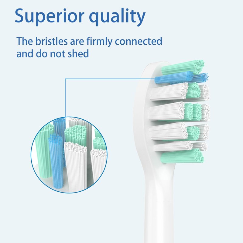 Densuuclin Toothbrush Replacement Heads for Philips Sonicare and More Click-on Handles 12 Pack White
