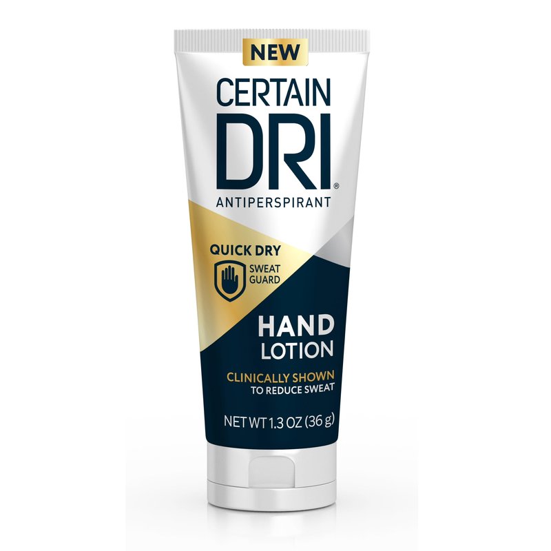 Certain Dri Antiperspirant Hand Lotion - 24-Hour Sweat Protection for Excessive Sweating & Palmar Hyperhidrosis - Fast-Drying, Non-Greasy, Fragrance-Free Formula for Smooth, Dry Hands - 1.3 oz