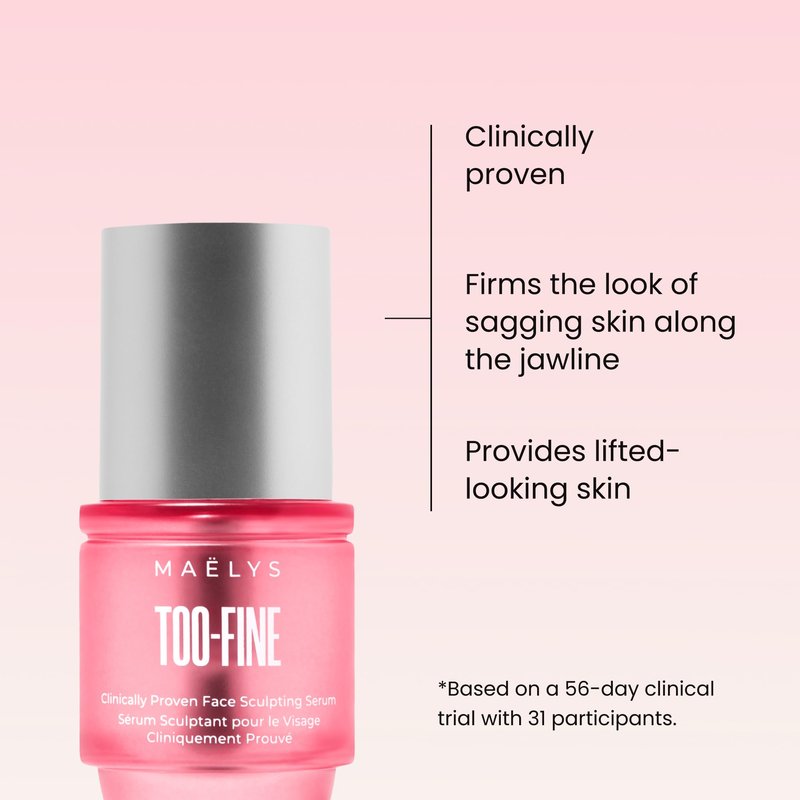 MAËLYS TOO-FINE Firming Anti-Aging Face Serum - Instantly Lifted Look - Glaucine & Bacillus Ferment - Face Tightening Serum Helps Lift Look of Sagging Skin on Jawline, Cheekbones & Under Eyes (15 mL)