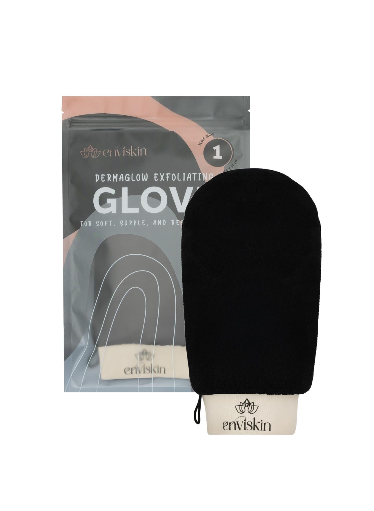 Enviskin Dermaglow Deep Exfoliating Glove - Plant Based Body Exfoliator for Kerotosis Pilaris & Spray Tan Removal -Pink