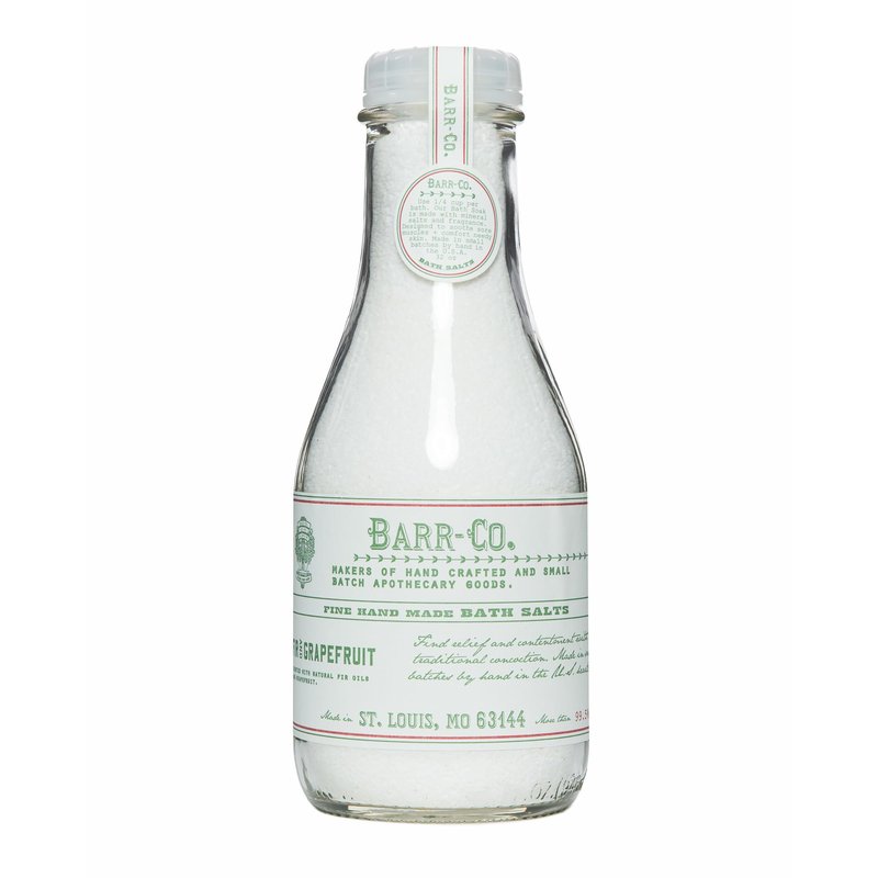 Barr-Co. Fir & Grapefruit Fine Hand Made Bath Salts, Woody & Citrus Bathing Salt, Relaxing Bath Products for Women & Men, 32 oz