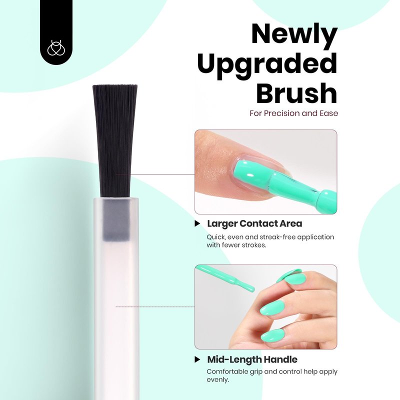 Beetles Green Teal Gel Nail Polish - Hema-Free Turquoise Mint Green Soak Off Gel Polish Island Reverie for DIY Manicure Salon 0.5Oz