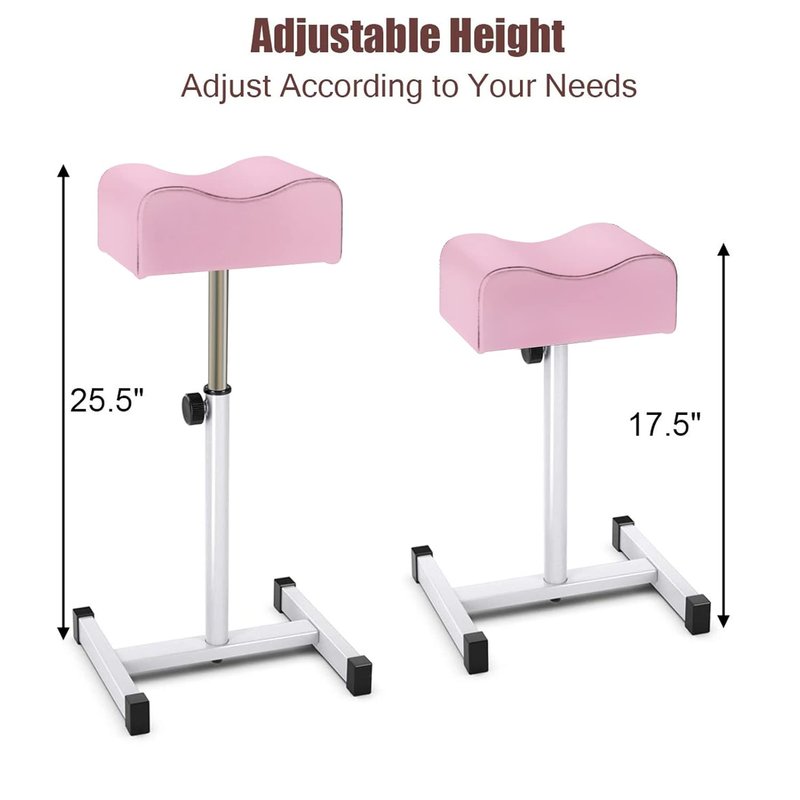 Adjustable Height Pedicure Stool - CHAOEEMY Foot Rest for Home Salon | Pink