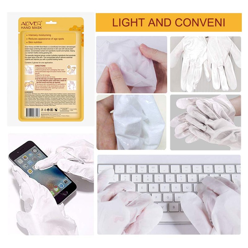 Moisturizing Hand Peeling Mask - 5 Pack Repairing Gloves for Dry Skin | Honey & Milk Formula