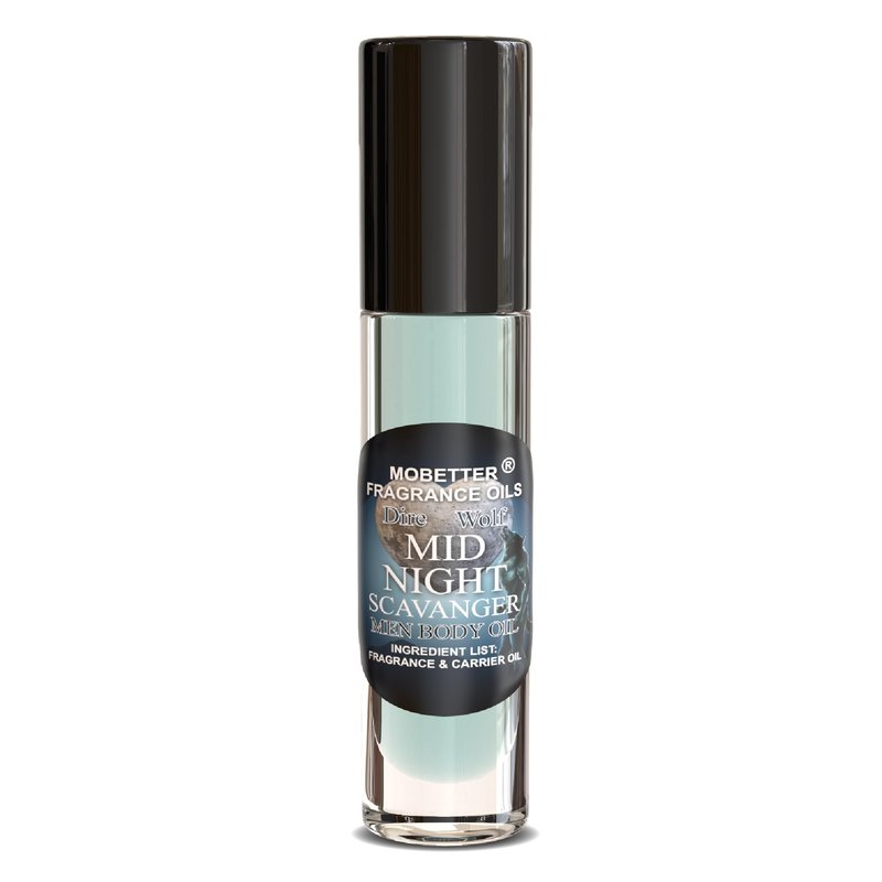 MOBETTER FRAGRANCE OILS Dire Wolf Midnight Scavanger Men Body Oil 0.33 Oz Roll On, Glass Bottle, Long Lasting, Travel Size