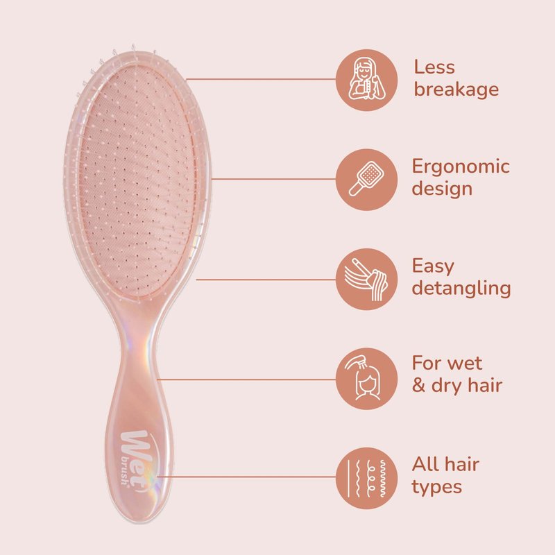 **Wet Brush Original Detangler - Ultra-Soft IntelliFlex Bristles for Effortless Tangle Removal | Bronze Iridescence Icon**