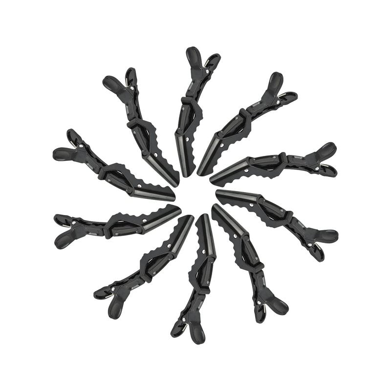 Hair Clips for Women - 10 Pcs Alligator Styling Sectioning Clips | Professional Salon Quality (Black)