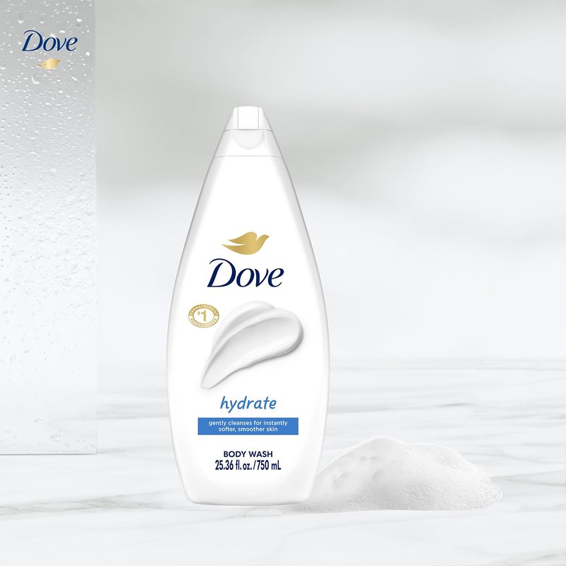 Dove Body Wash - Hydrating Moisturizing Cleanser | Value-Size 4-Pack, 25.36 Oz Each for Soft Skin