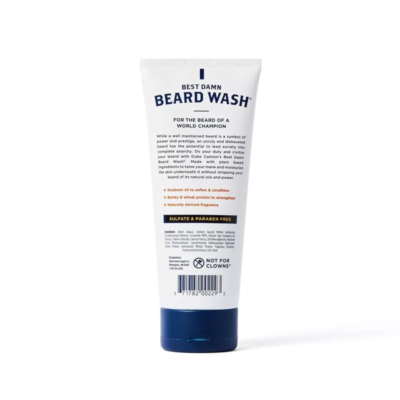 Duke Cannon Beard Wash for Men - Hydrating Shampoo & Facial Hair Cleanser - Softens & Conditions - 6 fl oz