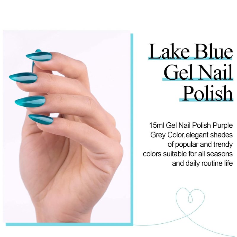 Skiennix Aegean Blue Gel Nail Polish - Translucent Blue Green Soak Off | 0.5 fl oz for DIY Nail Art