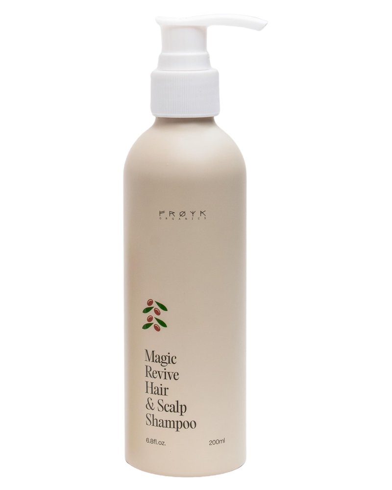 FRØYA Organics Magic Revive Hair & Scalp Shampoo | With Rosemary Oil to Promote Growth and Nourishing Jojoba & Argan Oil for Healthy Scalp | Gentle Plant-Based Cleansing Formula (200 ml)