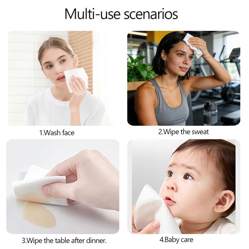 Disposable Face Towel hot face Towel,Wet Wipes AK-SHIP Towels Suitable for Towel Warmers for Your Face,Can be Used in Towel dispensers or manually Soaked in Water.(60 pcs Soft Towels)