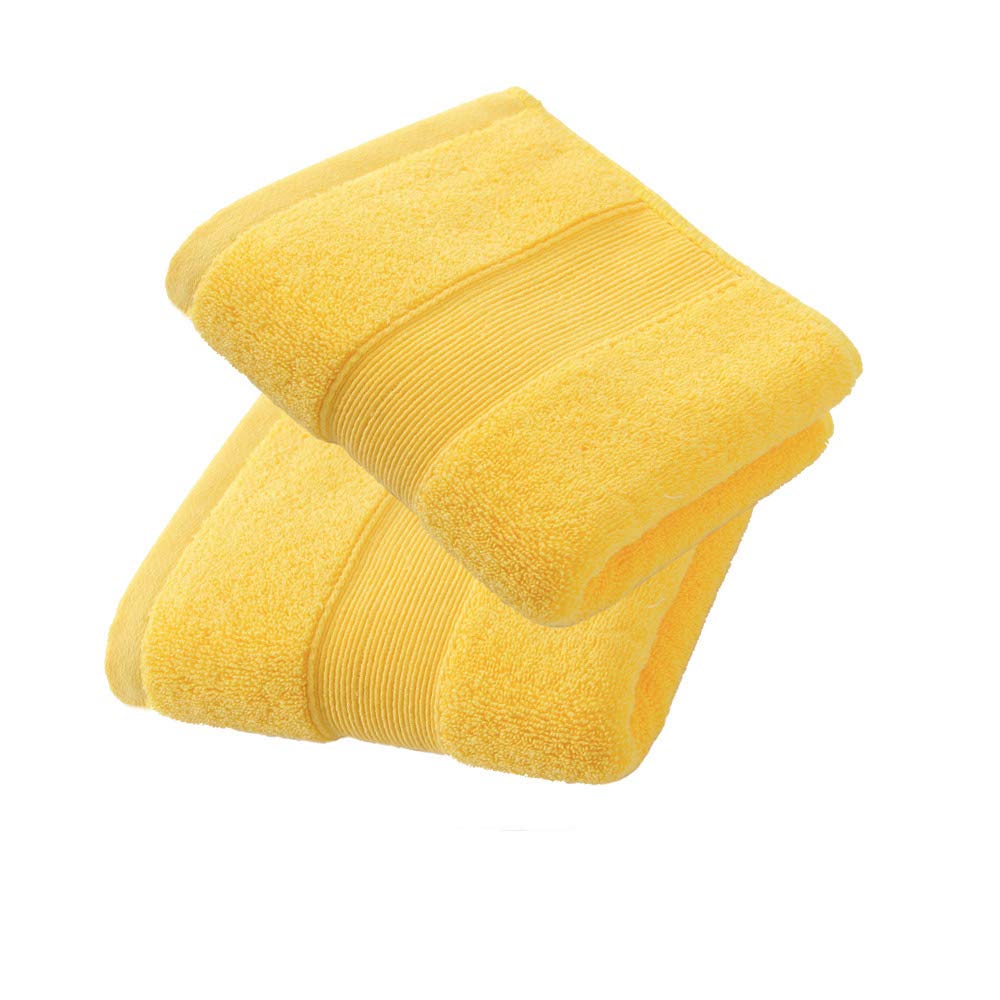 JININQ 700GSM 2Piece Hand Towels -100% Cotton for Bathroom,Kitchen,Beauty,Spa,Gym,Household face Towel,Highly Absorbent Towels(13.7 x 29.5 Inches) (Yellow)