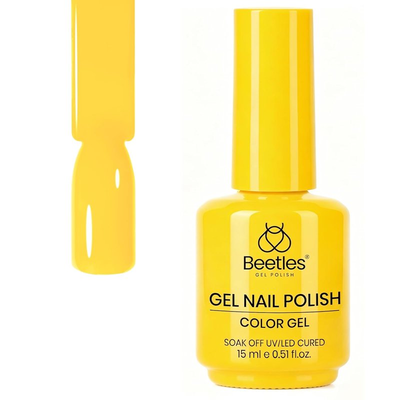 Beetles Yellow Gel Nail Polish - Mango Gelato | 15ML Long-Lasting Soak Off UV LED Summer Nail Art