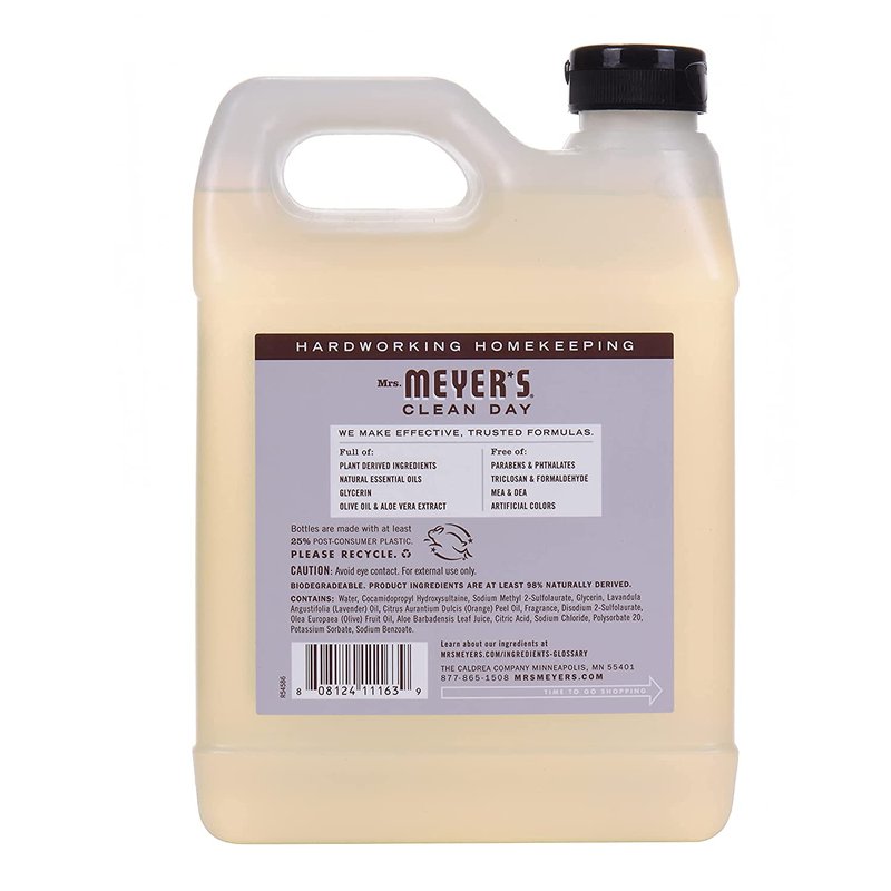 Mrs. Meyer's Hand Soap Refill, Made with Essential Oils, Lavender, 33 fl. oz (Pack of 3)