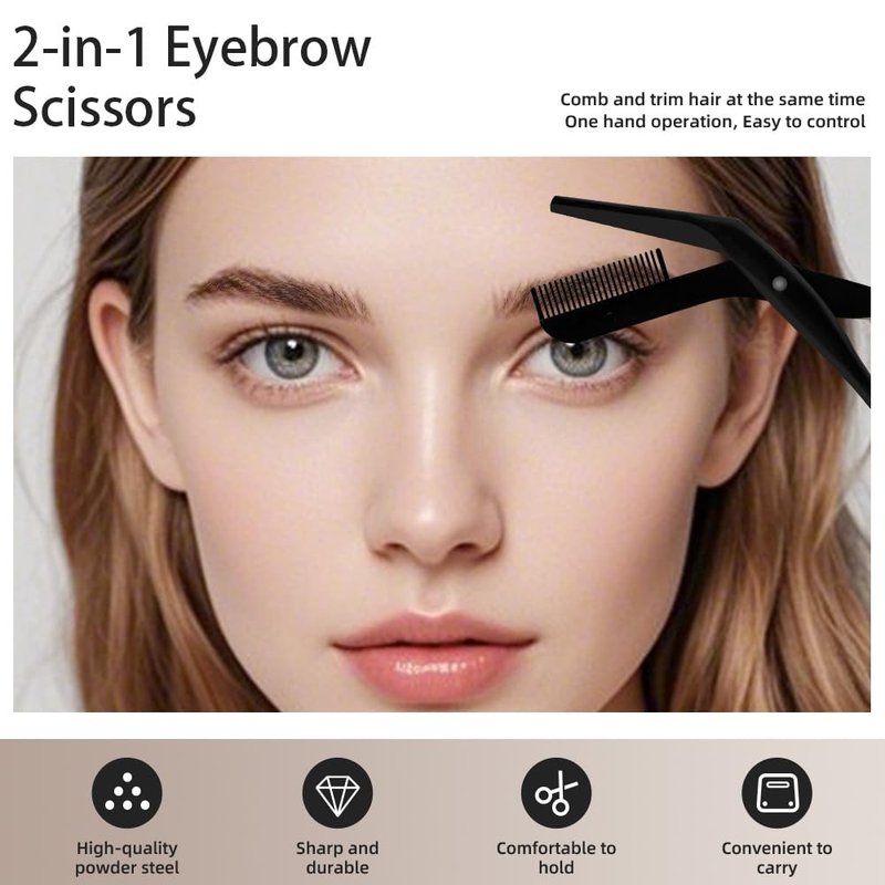 OFIDUS Eyebrow Scissors Trimmer with Comb Gift for Men and Women Stocking Stuffers