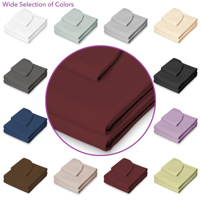 Saloniture 3-Piece Microfiber Massage Table Sheet Set - Premium Facial Bed Cover - Includes Flat and Fitted Sheets with Face Cradle Cover - Burgundy