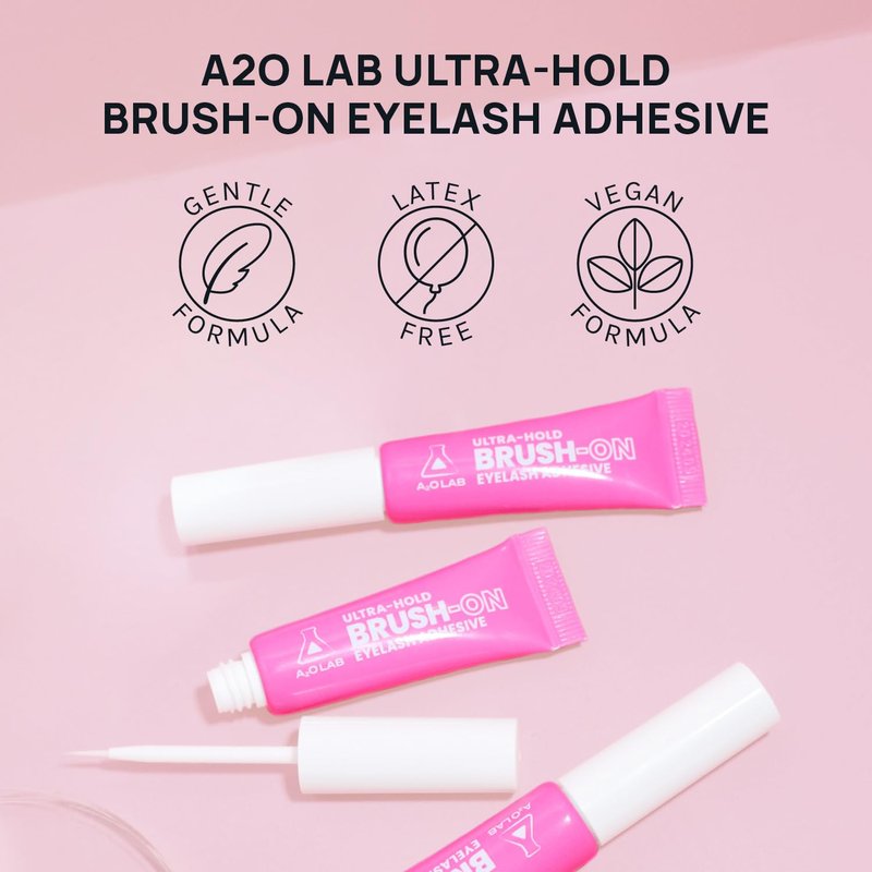 A2O Lab Ultra-Hold Brush-On Eyelash Adhesive, Clear, Waterproof, Latex-Free (1)